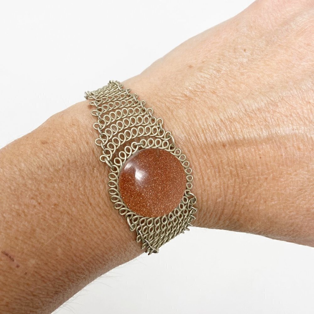 Sparkle Copper Stone Chain Bracelet